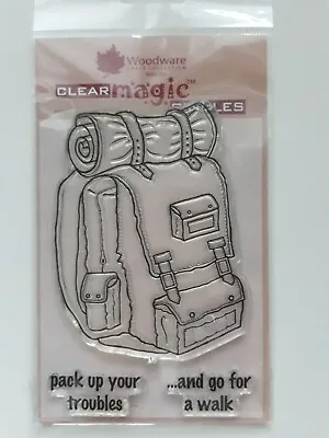 £3.95 • Buy Rucksack Clear Stamp Set By Woodware - 3 Stamps