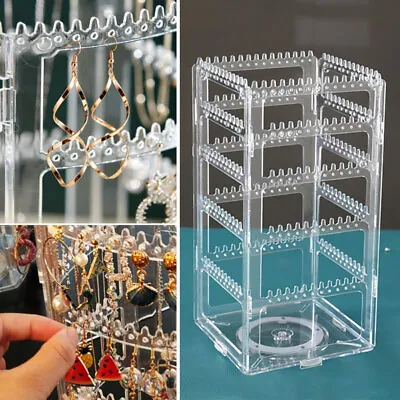 360 Rotating Rack Earring Organizer Display Stand Holder Jewelry Necklace • $18.49