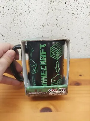 NEW Zak Designs Minecraft Color Change Mug 15 Oz. Black/Green Mojang Coffee Mug • $19.75