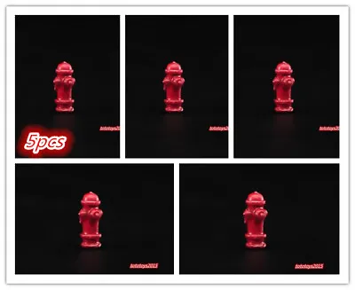 5pcs 1/64 Red Fire Hydrant Scene Props Miniatures Figures For Cars Vehicles • $11.95