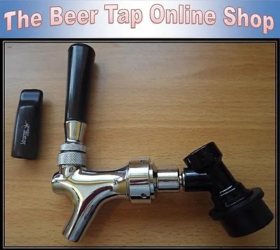 Chrome Beer Tap Faucet With CMB Ball Lock Disconnect For Cornelius / Corny Kegs  • £31.99