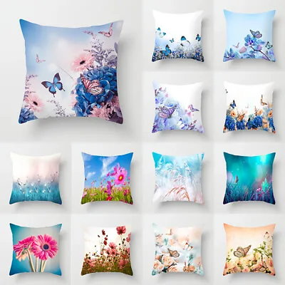 £3.25 • Buy Home Decor Butterfly  Pillow 18 X18  Polyester Sofa Cushion Cover Pillow Case 