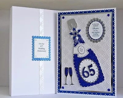 Sapphire 45th/65th Wedding Anniversary Card Husband/Wife/Mum & Dad Personalised • £25.99