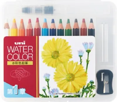 Mitsubishi Pencil Uni Water Color Pencil 12 Colors Coloring Compact Set • $17.69