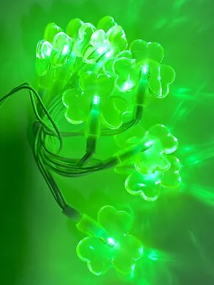 $8.99 • Buy St. Patrick’s Shamrock Battery Operated LED Light Strings 10 Lights 3 Feet