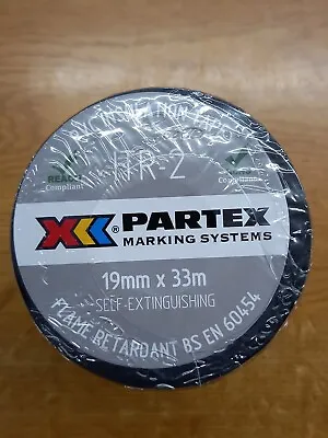 10 X Rolls Partex High Quality Insulation Tape Black 19mm X 33M Flame Retardant • £13.99