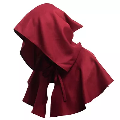 Men Women Medieval Cowl Hat Renaissance Monk Halloween Cosplay Hooded Cape 39 • $22.58