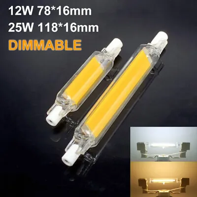 Dimmable R7s LED COB Light Bulb 78mm 118mm 12W 25W Glass Ceramic T3 J Type Lamp • $6.63