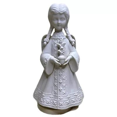 Vintage Ceramic White Christmas Angel Music Box • $32