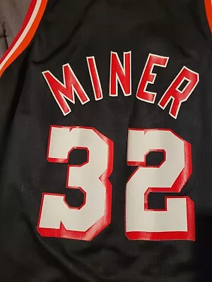 Vintage 90s Champion NBA Miami Heat Harold Miner 32 Jersey Mens 48 Baby Jordan • $90