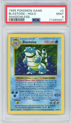 $865 • Buy 1999 Pokemon PSA 9 Shadowless Blastoise Holo - 2/102 Base Set MINT