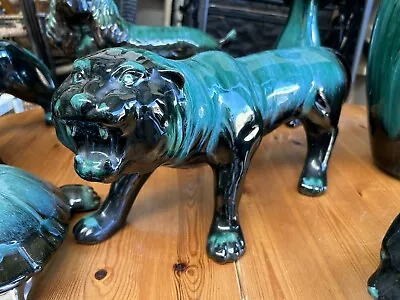 ~RARE~ Huge Blue Mountain Pottery Prowling Tiger Figure • £20