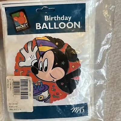 Disney Happy Birthday Balloon Mickey Mouse Mylar Large Helium  Vintage 6 Pack • $14.44