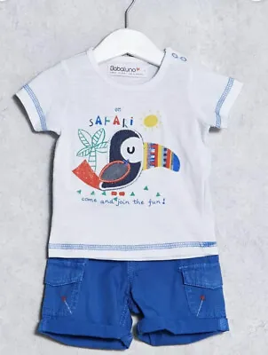 Minoti / Babaluno Baby 2 Piece T-shirt & Shorts Set With * Embroidered Feature * • £7.99