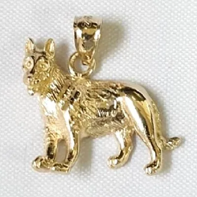 £153.77 • Buy 14k Yellow Gold German Shepherd Dog Pendant / Charm, Made In USA