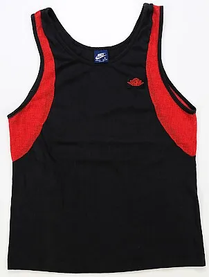 Rare Vintage NIKE Air Jordan Wings Basketball Mesh Tank Top T Shirt 80s 90s SZ S • $124.99