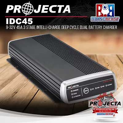 PROJECTA IDC45 9-32V 45A 3 Stage Intelli-Charge Deep Cycle Dual Battery Charger • $652