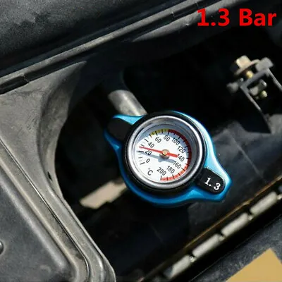 $14.30 • Buy Car 1.3 Bar Thermo Thermostatic Radiator Cap Cover Water Temperature Gauge Blue