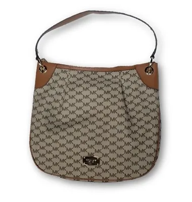 Michael Kors Women's Jet Set Natural Jacquard Large Convertible Shoulder Bag New • $197.95