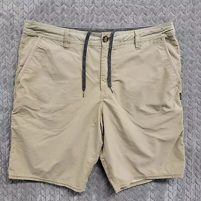 O'Neill Hybrid Shorts Mens 36 Khaki Tan Pockets Swim Drawstring  • $16.19