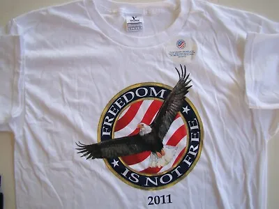 Usmc* Marine Corps Freedom Is Not Free Athletic Pt White Short Sleeve T-shirt Lg • $18.99