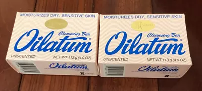 2 Vintage Oilatum Unscented Cleansing Bar Soap With Peanut Oil 4oz • $29.75