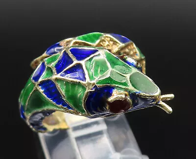 14K GOLD - Vintage Enamel Snake With Tongue Out Wrap Ring Sz 7 - GR427 • $699.91