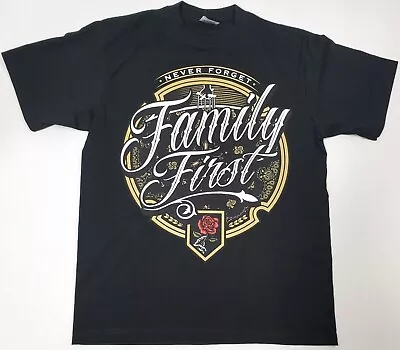 FAMILY FIRST T-shirt Urban Streetwear Hustle Men's 100% Cotton Tee Black New • $23.95