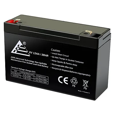 6V 12Ah 6 Volt 12 Amp Hour Sealed Lead Acid Battery UB6120 • $23.99