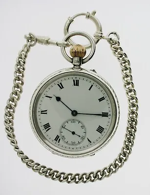 Silver Antique J.W. BENSON  Pocket Watch - Hallmarked London 1937 • £380