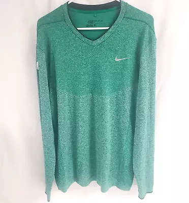 Michigan State Nike Dri-Fit Modern Fit Long Sleeve Shirt Heather Green Large • $21.99