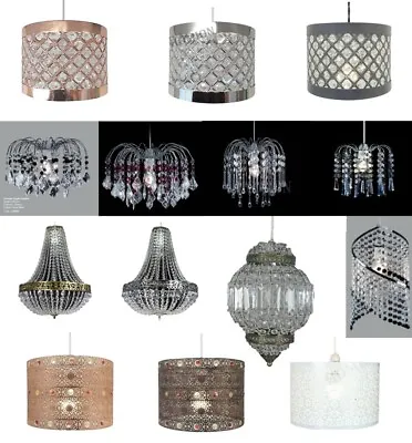 £16.99 • Buy Chandelier Ceiling Pendant Light Shade Droplet Acrylic Crystal Bead Home Décor