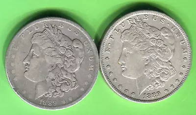1889 $1 Morgan Silver Dollar -- Lot Of 2 • $39