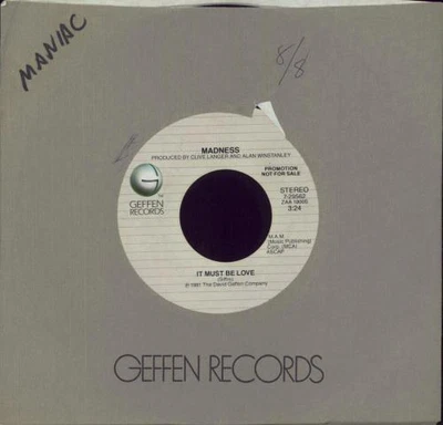 £18.95 • Buy Madness 7  Vinyl Single Record It Must Be Love USA Promo