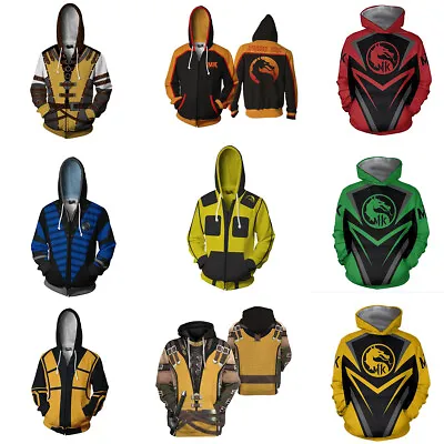 Mortal Kombat 3D Hoodies Cosplay Liu Kang Radien Sweatshirt Jacket Coat Costumes • $26.40