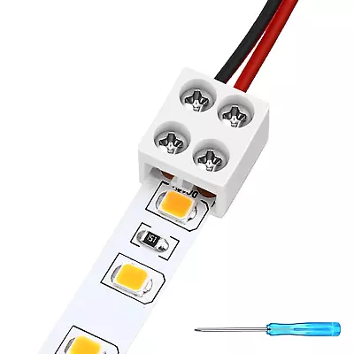 Led Tape Light Connectors 2 Pin 8mm With Screwdriver Wire To Strip Connector 25  • $12.79