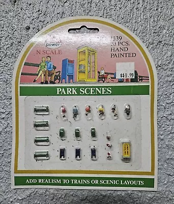 Model Power Park Scene Set # 1339 20 Pcs. Model Trains N Scale Figures NOS • $12.99