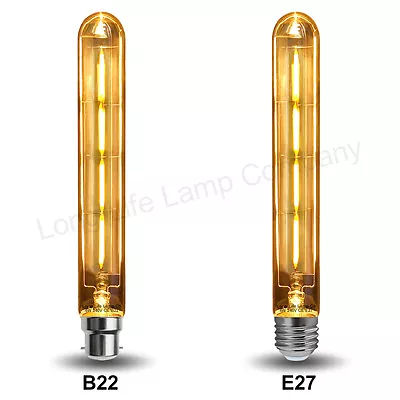 Vintage LED 4W Edison Style Filament Test Tube Light Bulb T30 B22 Or E27 • £8.99