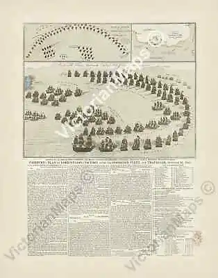 Fairburn's Plan Of Trafalgar Battle Horatio Nelson Victory 1805 Art Print Poster • £21.70