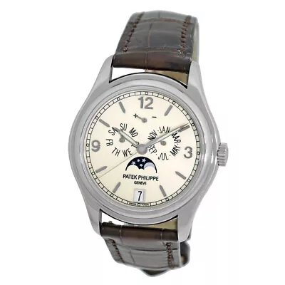 PATEK PHILIPPE 18K White Gold Annual Calendar Moonphase 5146 G Box Warrant MINTY • $32990