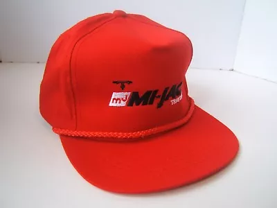 Vintage Mi-Jack Travelift Crane Hat Red Snapback Rope Baseball Cap • $21.72