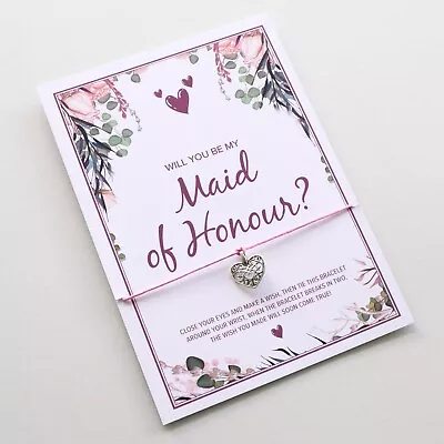 Will You Be My BRIDESMAID Wish Bracelet | PERSONALISED Proposal Gift Flower Girl • £2.29