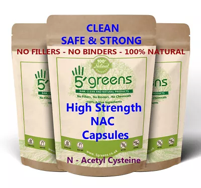 NAC N-Acetyl-Cysteine 2400mg Veg Caps - Best NAC Supplement Guaranteed 5greens • £19.99