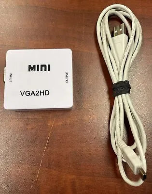 VGA To HDMI Converter - Mini VGA2HD With USB Power Cable • $0.99