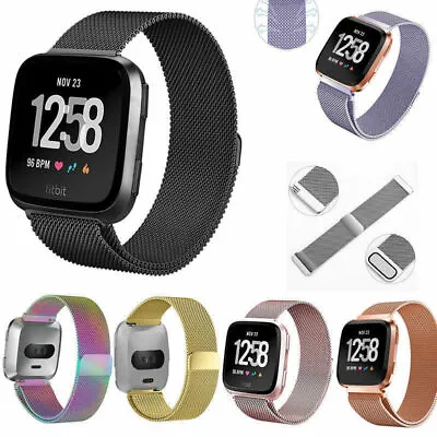 Stainless Steel Metal Watch Band Strap Milanese Magnetic Loop For Fitbit Versa 2 • $7.99