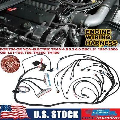 Stand Alone Wiring Harness For Ls Truck 99-06 W/ T56 Th350 Th400 700r4 1997-06 • $99.99