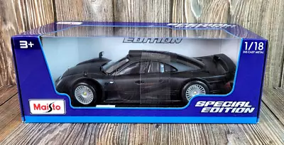 Maisto Mercedes Benz CLK GTR Street Version 1:18 Matte Black Die Cast Model Car • $30.36