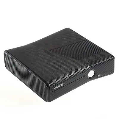 Textured Black Carbon Fibre Effect  XBOX 360 Slim Decal Skin Sticker Cover Wrap  • £11.99