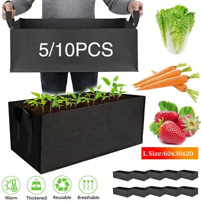 5/10X 10Gallon Plant Grow Bags Potato Fruit Vegetable Garden Planter Growing Bag • £4.99