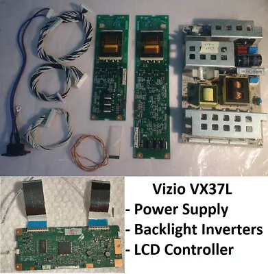 Vizio VX37L :  Power + Backlight Inverters + Controller Boards All Cables Shown • $45